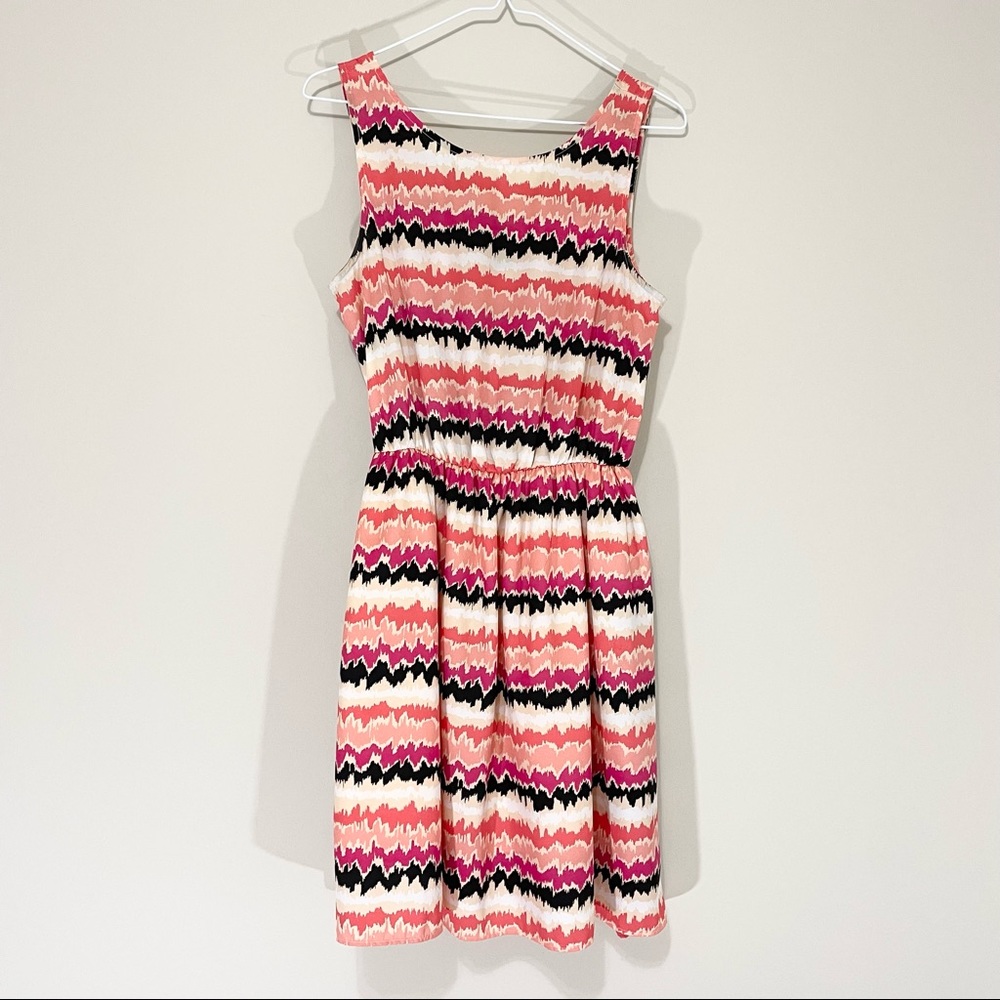 George Multicolored Zigzag Striped Sleeves Dress Size S